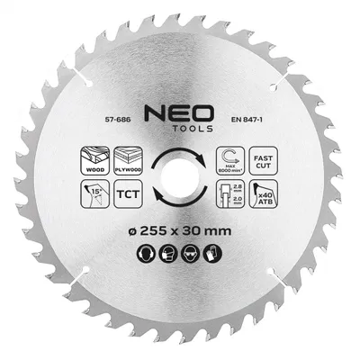 Zdjęcie produktu dla Tarcza widiowa do pilarki 255 x 30 mm 40 zębów