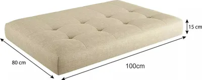 Zdjęcie produktu dla Poduszka Lermowood „Verona” do mebli z palet, 100 x 80 cm, kolor kremowy – wygodna, trwała i stylowa | Do użytku wewnątrz i na zewnątrz | Różne rozmiary i kolory |