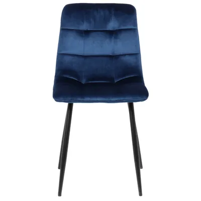 Produktbild von CLP 4er Set Esszimmerstuhl Tilde gepolstert mit Rückenlehne bis 150 kg belastbar blau Material Samt