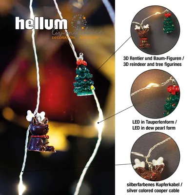 Immagine prodotto di Fata luci LED decorazione albero di Natale motivo renna 20 LED bianco inverno batteria