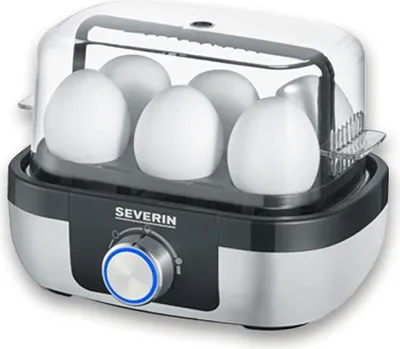 Produktbild von Severin Eierkocher mit Kochzeitüberwachung EK 3169 gebürstetschwarzsilber  Eierkocher Eierkocher 6 Eier  Kochzeitüberwachung  Eierkocher Mit Kochzeitüberwachung