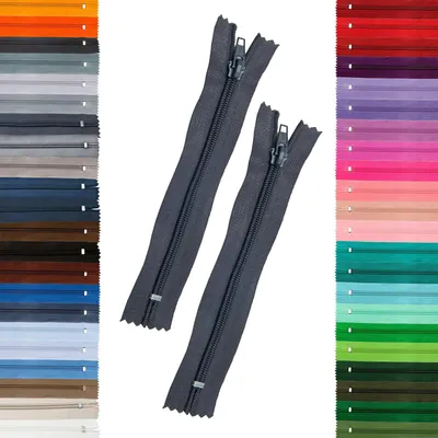 Produktbild von 50 Reißverschlüsse 5mm spiral, 18cm, unteilbar, Autolock, Farbe frei wählbar, Farbe:306 dunkelgrau