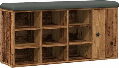 Image de vidaXL Banc à chaussures imitation vieux bois 102x32x50 cm Bois composite