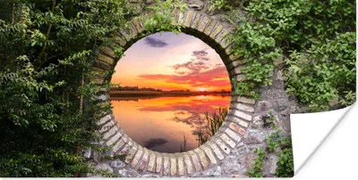 Produktbild von MuchoWow® Poster Meer - Sonnenuntergang - Ausblick 150x75 cm - ohne Rahmen