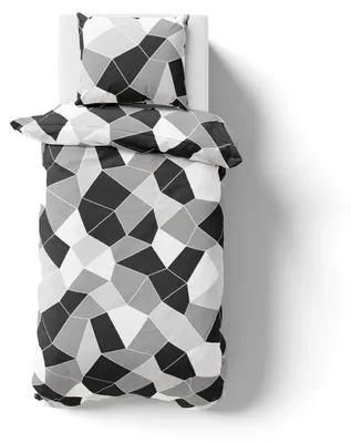 Produktbild von Mikrofaser Bettwäsche Mosaic 155x220 80x80 cm 100% Polyester - Reißverschluss - Formen Muster