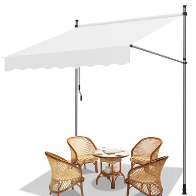 Produktbild von Fiqops Markise Klemmmarkise Balkonmarkise Garten Markisen beständig UV Gelenkarmmarkise Creme 4M