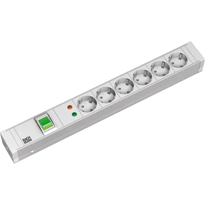 Produktbild von BACHMANN 19" 1,5HE 6xCEE7/3 1xSchalter SPD Strom 2,0m CEE7/7
