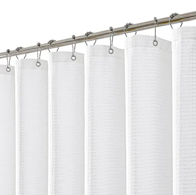 Zdjęcie produktu dla Omgoods - Biała zasłona prysznicowa z fakturą, 180x240 cm