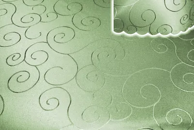 Produktbild von Tischdecke lindgrün 90x90 cm damast Ornamente Mitteldecke bügelfrei fleckenabweisend