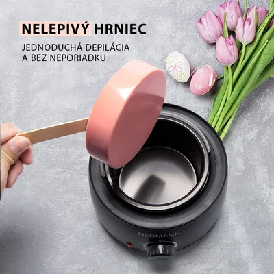 Produktbild von Súprava na epiláciu voskom NEOMANN Waxer II, ohrievač vosku na epiláciu s elektrickým ohrievacím hrncom | Profesionálna sada s 300 g guličkami, 20 špachtlí