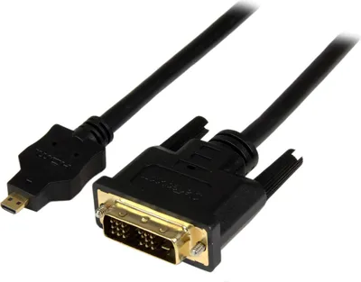 Produktbild von StarTech.com 1m Micro HDMI auf DVI Kabel - Micro HDMI zu DVI-Adapterkabel - Micro HDMI Typ-D Gerät auf DVI-D Single-Link Monitor/Display/Projektor Monitor/Konverterkabel - langlebig, 1 m, Micro-HDMI, DVI-D, Stecker, Stecker, Gerade