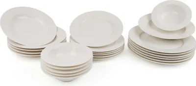 Image de Hermia Concept, BNIRN24Y200, services de table, service de table (24 pièces), blanc, porcelaine, 22 x 22 x 2 cm