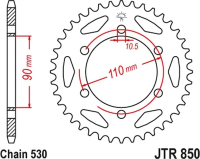 Zdjęcie produktu dla JTSPROCKETS, zębatka tylna, model JTR850.34
