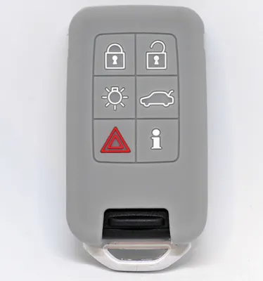 Produktbild von Auto Schlüssel Silikon Schutz Hülle Grau kompatibel mit Volvo XC70 V70 S60 S80 Smartkey 6 Tasten KEYLESS SMARTKEY