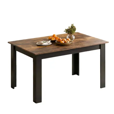 Produktbild von Mondeer Essgruppe Esszimmergruppe (Set, 7-tlg) Spanplatte & Kunstleder, Zweifarbig, Ergonomisch 138 x 90cm Holzoptik+Schwarz