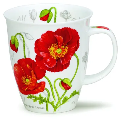Tasse Botanical Sketch Poppy, Fine Bone China, 0,48 l