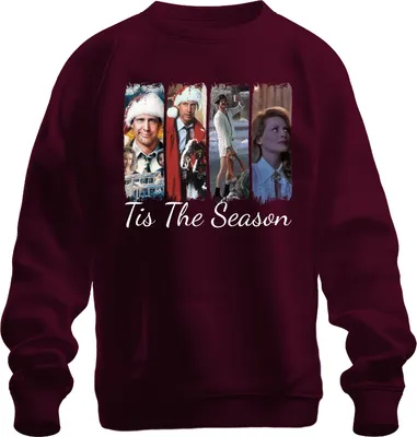 Obrázok produktu pre Tis The Season Christmas Vacation Clark Griswold Weihnachtsfilm Uni mikina, bordová, M