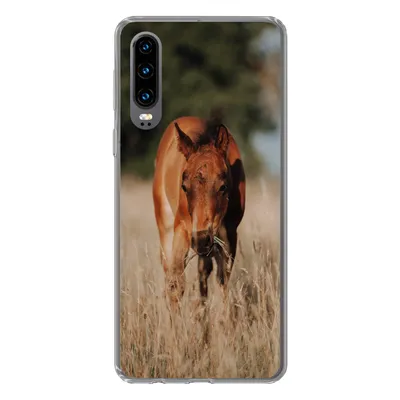 Produktbild von MuchoWow® Handyhülle Schutzhülle Hülle für Huawei P30 Pferd - Sonne - Landschaft Silikon Softcase Handy Hülle - Kartenbesitzer
