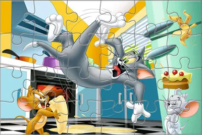 Produktbild von Ravensburger, 24-teiliges Puzzle mit dem Thema Tom und Jerry aus der Giant Floor Collection, Bunt