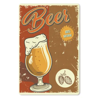 Produktbild von MuchoWow® Mauspad Mousepad Mannshöhle - Bier - Vintage - Zeichnung 18x27 cm - Mousepads - Maus Mat - Pad - Mausunterlage