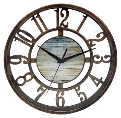 Produktbild von Kunststoff Wanduhr 27,5cm Bronze Küchenuhr Wohnzimmer Holzoptik Retro Antik