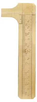 Produktbild von Doppelskala-Messschieber, Messing, Schmuckhersteller, Messlineal, Authentizitätsmessschieber, 80 mm