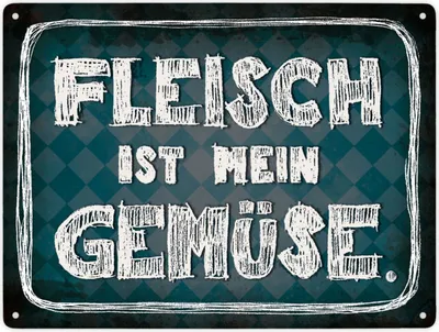 Produktbild von Fleisch ist mein Gemüse Metallschild XXL Schild Blechschild Aluminiumschild