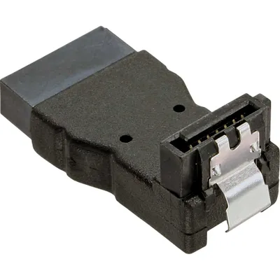 Produktbild von InLine SATA Adapter Stecker / Buchse, gewinkelt nach unten, SATA female, SATA, Schwarz