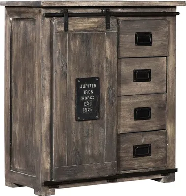 Image de MASSIVMOEBEL24 | Commode 90x45 Manguier laqué Gris RAILWAY #203