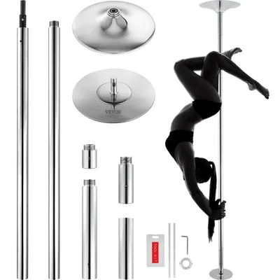 Produktbild von VEVOR Professionelle Tanzstange, Pole Dance Tanzstange Profi ca. 216,3-270 cm Höhenverstellbare Abnehmbare Fitnessstange  Fitness Silber, Statische Tanzstange Fitnessstudios