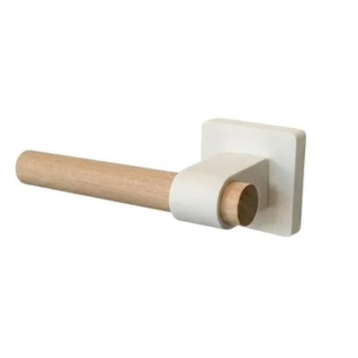 Produktbild von Türklinke Weiß 1 Paar Quadratische Rosette Modernes Design Türbeschlag Türgriff Kunststoff (PLA) - Inkl. Montagematerial
