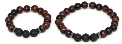 Immagine prodotto di Bracciale minerale per padre e figlio MINK144/SET (onice, apatite, ematite)