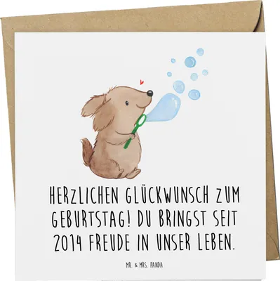 Produktbild von Mr. & Mrs. Panda Grußkarte 2014 Geburtstag Freude - Weiß - Geschenk, Klappkarte, doppelkarte, Geburtstagskind, Geburtstagsgeschenk, Glückwunschkarte, besondere Momente