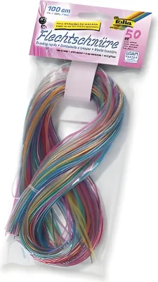 Produktbild von folia Scoubidou Flechtschnüre "Glitter Mix" Länge: 1 m 50 Stück