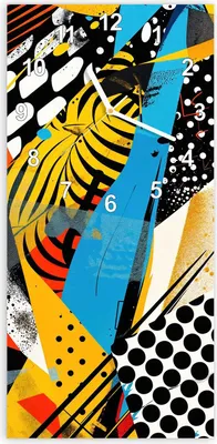 Produktbild von Wanduhr aus Glas mit Motiv Abstrakte Kunst- 30 x 60 cm - inkl. Aufhängesystem