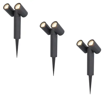 Produktbild von hoftronic LED Gartenstrahler 8W 690lm 4000K IP65 Schwarz 3er Set