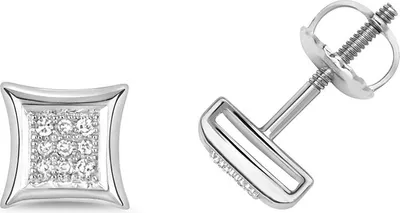 Produktbild von 9 Karat (375) Weißgold Damen - Diamant Ohrstecker Brillant-Schliff 0.06 Karat GH - SI - 7mm*7mm; TRS25299KW