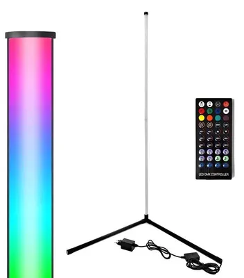 Obrázek produktu pro Pronett XJ4942 Rohová LED stojací lampa RGB, 20 W, dálké ovládání 150 cm, černá