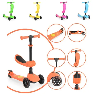 Produktbild von Moni Kinderroller 2 in 1 Lamborghini Laufrad, Lenkerhöhe verstellbar, klappbar orange
