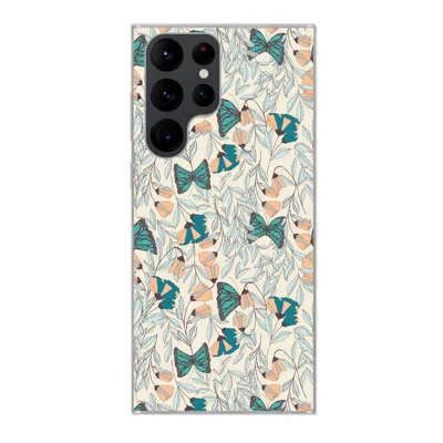 Produktbild von MuchoWow® Handyhülle Schutzhülle Hülle für Samsung Galaxy S22 Ultra Mädchen - Schmetterling - Blumen - Muster - Mädchen - Kinder - Kind Silikon Softcase Handy Hülle - Abbildung