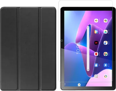 Produktbild von 2in1 Set für Lenovo Tab M10 3. Generation 2022 TB-328F 10.1 Zoll Tablet mit Smartcover + Schutzglas mit Auto Sleep/Wake Magnetverschluss Hülle