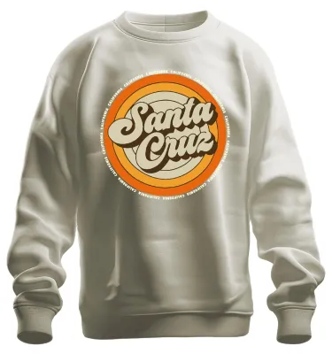 Immagine prodotto di Santa Cruz California Retro Sunset Surfer Surfing Beach Felpa Unisex Pullover, Nature, M