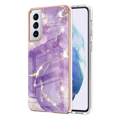 Obrázek produktu pro Pouzdro pro Samsung Galaxy S21 5G, tenké mramorové nárazuvzdorné měkké TPU bumper pouzdro Fialový