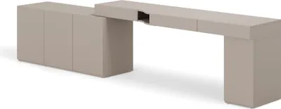 Produktbild von Furniture24 Möbelset Woow Set-06P - Moderne Schreibtisch-Kommode in Grau für Homeoffice und Kinderzimmer