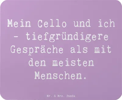 Produktbild von Mr. & Mrs. Panda Mousepad Spruch Violoncello Gespräche - Lavendeltraum - Geschenk, Mouse Pad, Instrument, Musik, mousematte, mauspad laptop, Musiker, Cellist, Jazz