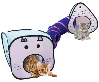 Katzentunnel mit Würfeln, faltbar, interaktiv, für Katzen