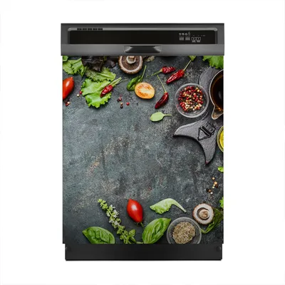 Produktbild von Aufkleber sticker 60x70 cm Dekorative folie Spülmaschine - Gewürze Gemüse