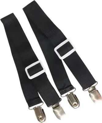 Produktbild von Verstellbare Bettlakenspanner [2er Set] | Betttuchspanner mit Metallclips aus Edelstahl - [Farbe: schwarz] | elastische Matratzenhalter | 2 Stück Spannbettlakenhalter für Bett oder Safa | Lakenspanner