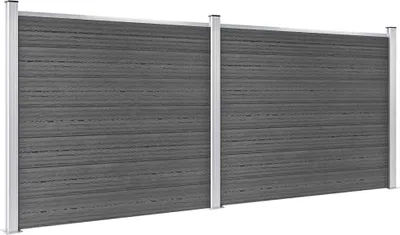 Produktbild von vidaXL Zaunelement Set WPC 353x146 cm Schwarz