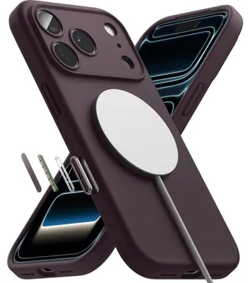 Produktbild von Handyhülle für iPhone 18 Pro Max, Ringke Silicone CC Magnetic mit MagSafe, Burgunderrot